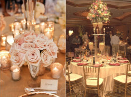 champagne wedding decorations and centerpieces