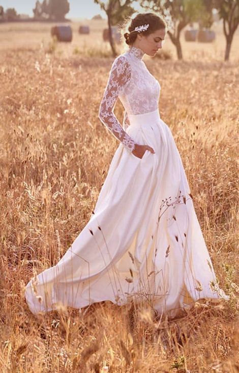 elegant high-neck wedding dresses