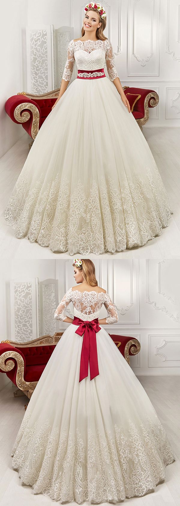 pretty wedding dresses with bows