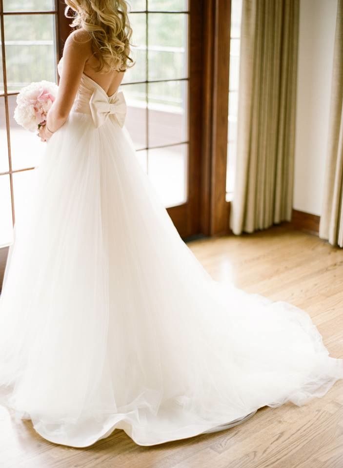 Lacy Wedding Dress with a Bow