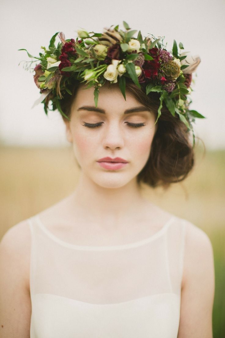 Chic and Bold Floral Crowns for Fall Weddings