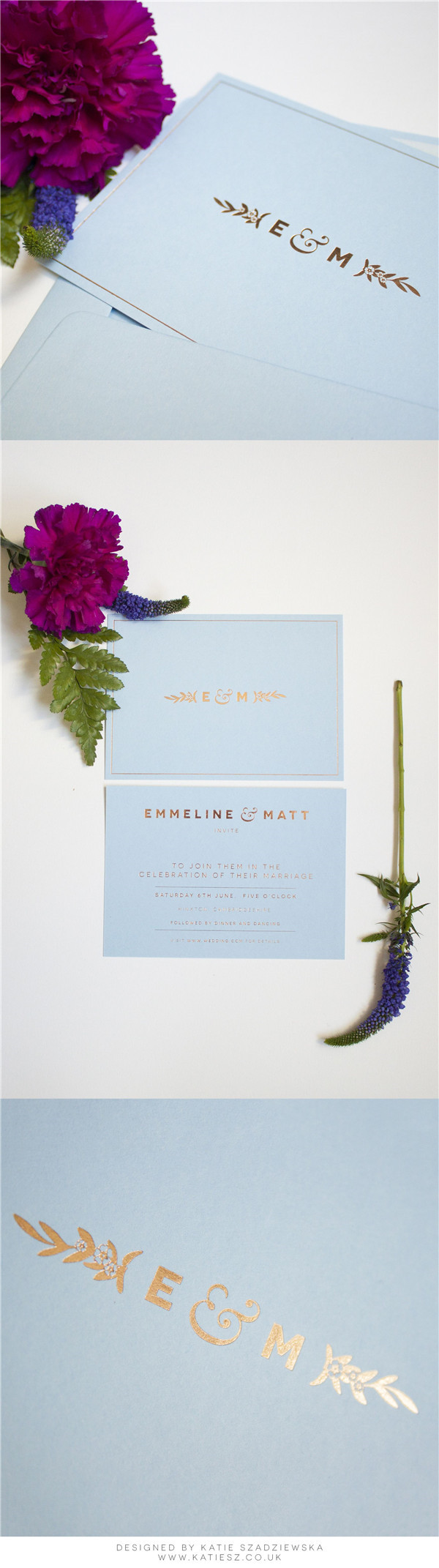 blue floral wedding inspiration