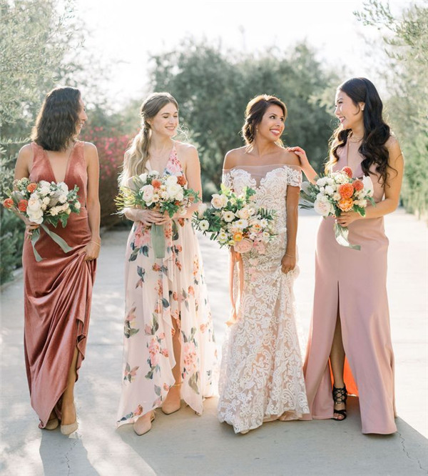 Beautiful floral bridesmaid dresses