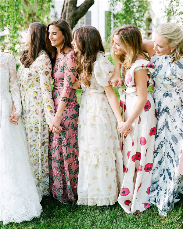 Beautiful floral bridesmaid dresses