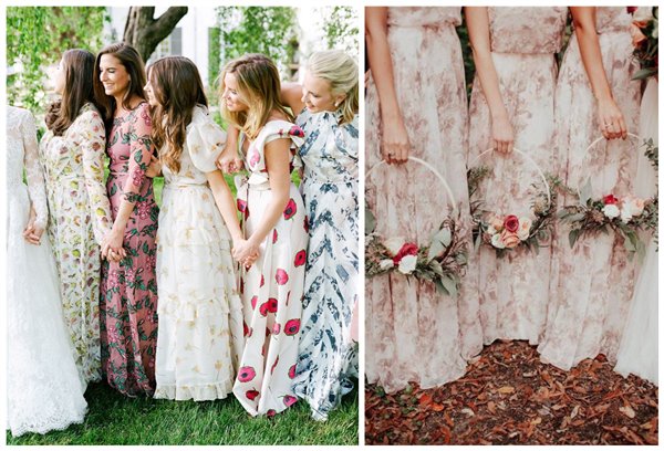 Long floral Dresses for Wedding
